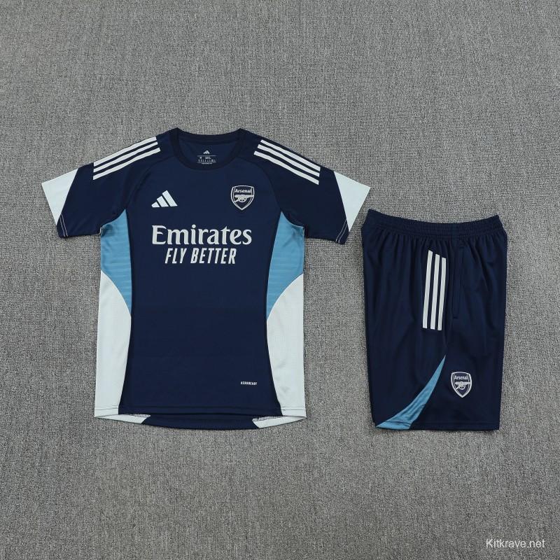 25/26 Real Madrid Navy Short Sleeve Jersey+Shorts