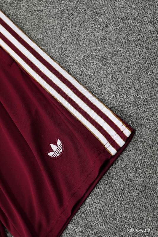 25/26 Arsenal Adidas Original Wine Short Sleeve Jersey+Shorts