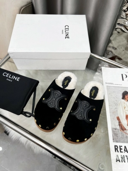 CELINE 2025 SS Studded Birkenstock Sandals - LY00270