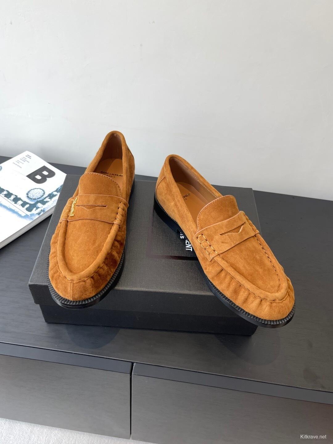 Saint Laurent Classic Loafer Half-Drag Mule Shoes - KFY00350