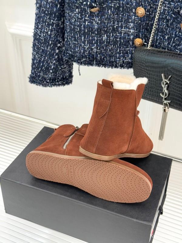 ALAIA Minimalist Side Zipper Retro Snow Boots - KFY00320