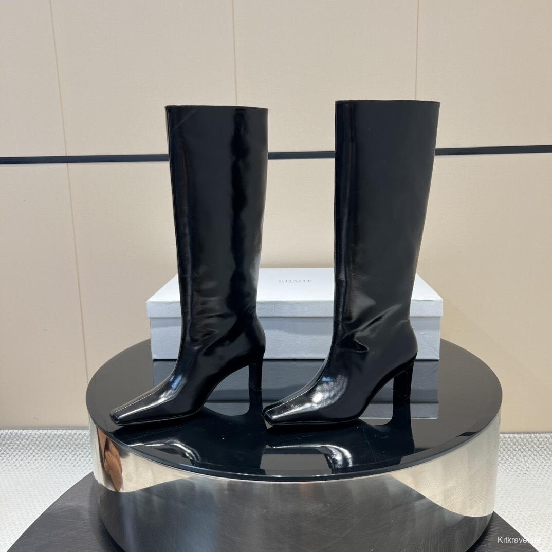 Khaite 2025 SS Square Toe Slip-On High Boots - KFY00490