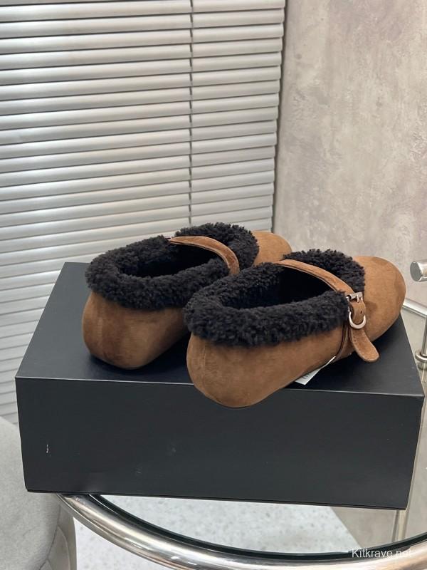 Alaia Fall/Winter 2025 Wool Mary Jane Ballet Flats - KFY00310