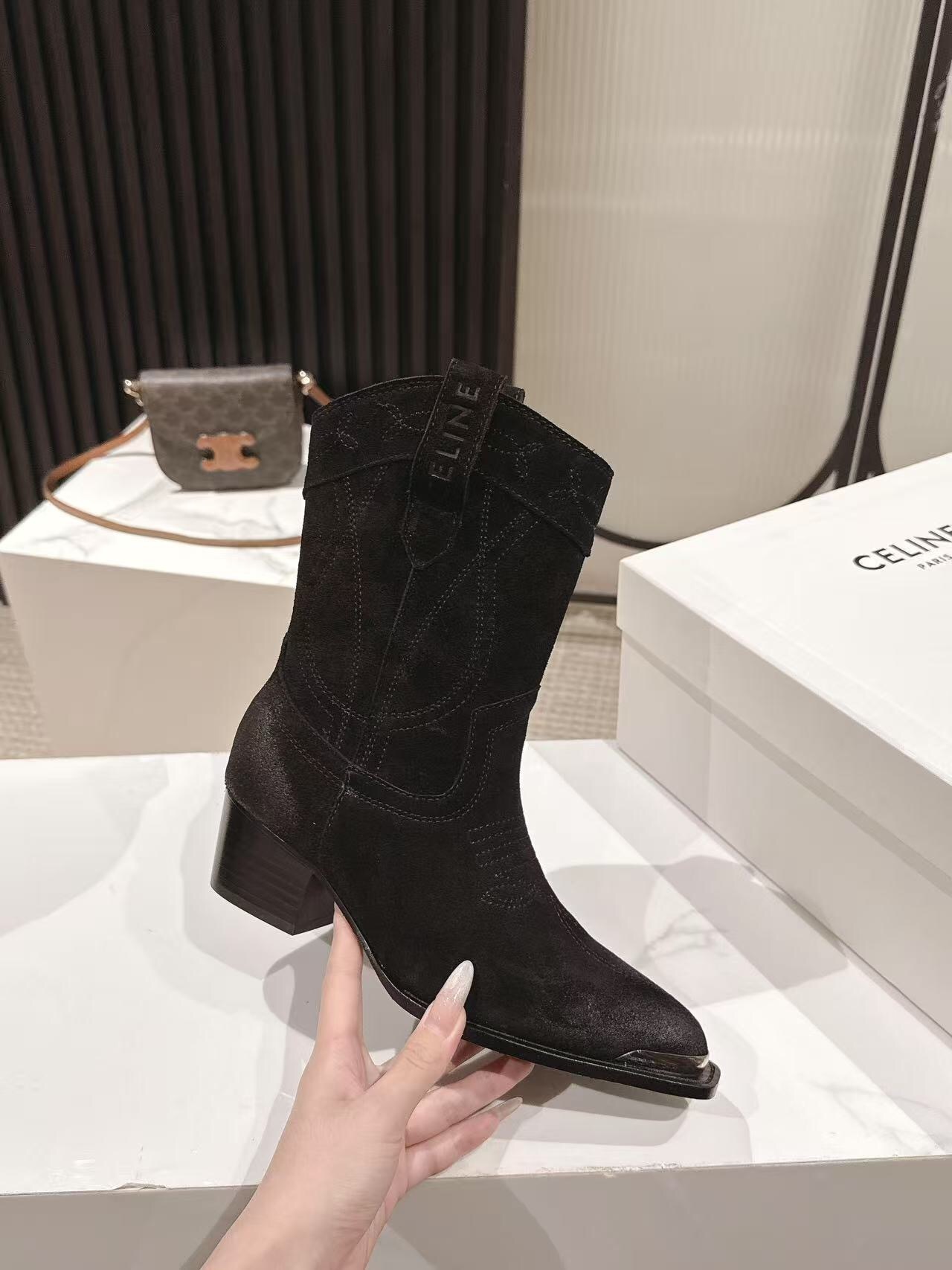 CELINE 2025 SS Fashion Boots with Arch of Triumph Logo - LY00440