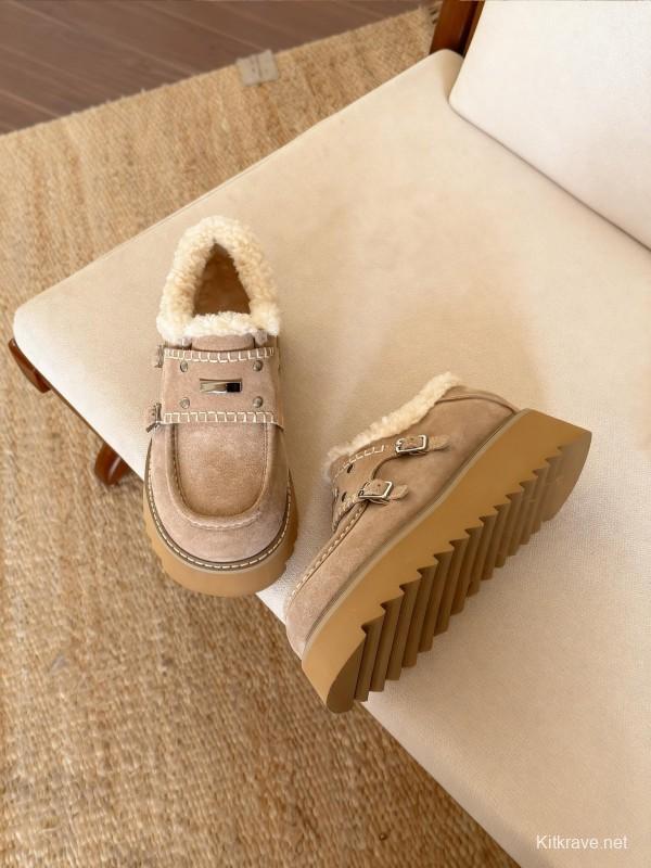 SugarSu Retro Platform Snow Boots Chunky Sole Casual Shoes - KFY00270