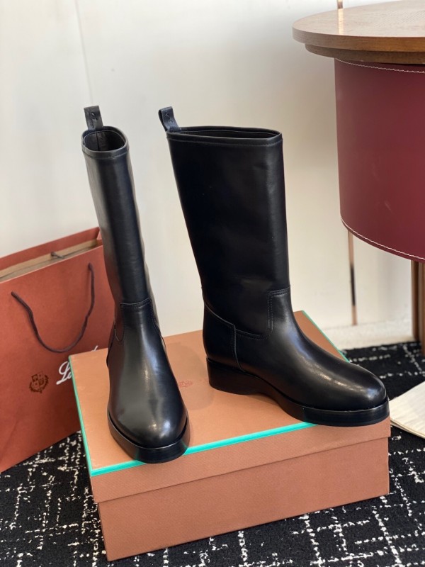 Brunello Cucinelli Classic Spring BC Calfskin High-Top Thick Sole Equestrian Boots - KFY00450