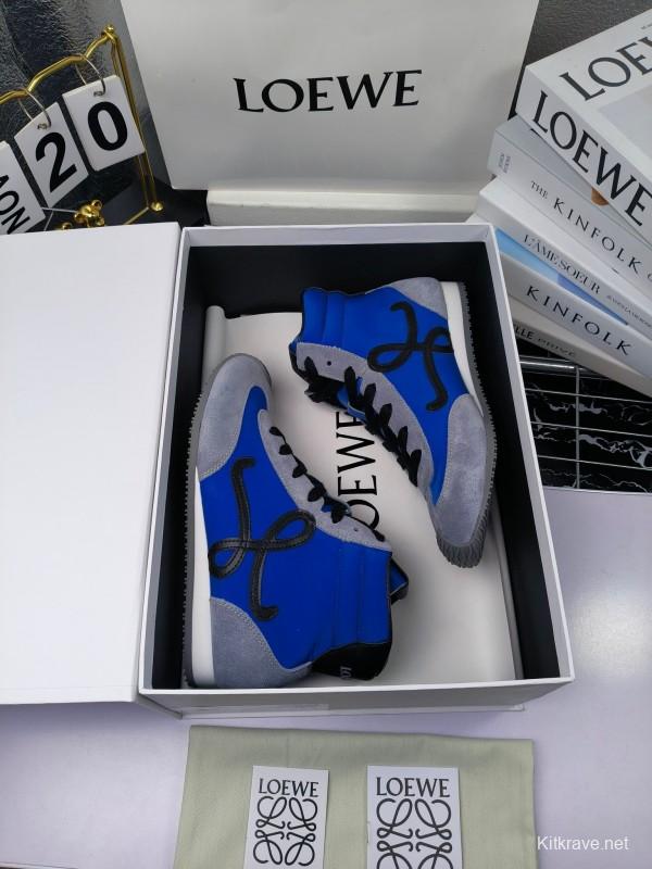 LOEWE High-Top German Training Sneakers Retro Fashion Casual White Shoes - LY00330