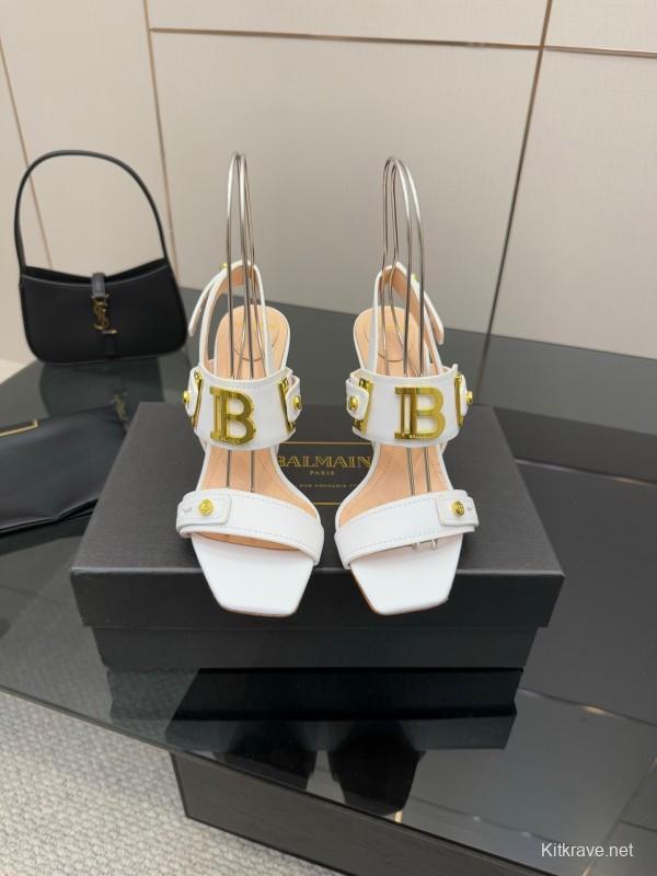 Balmain 2025/SS Metal Heel High Heel Sandals - KFY00320