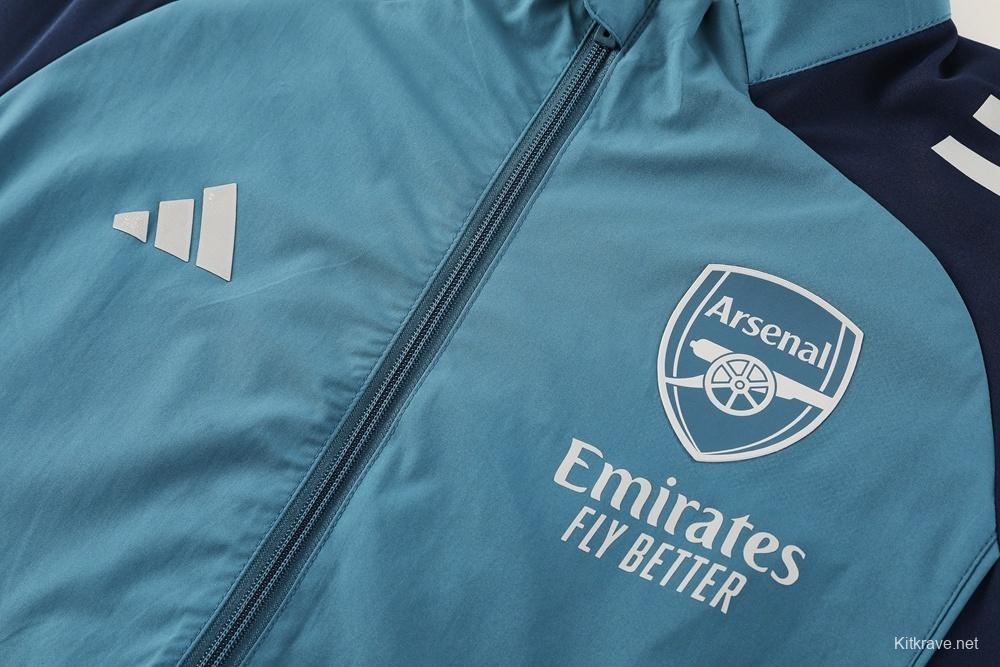 25/26 Arsenal Blue Half Zipper Jacket+Long Pants S-3XL