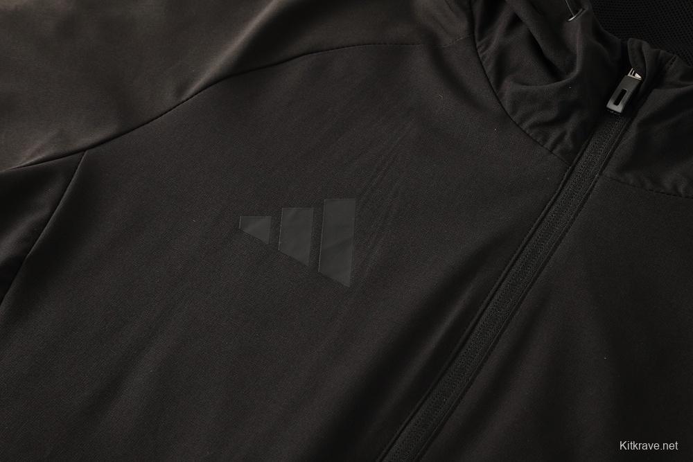 2025 Adidas Black Half Zipper Jacket+Long Pants S-2XL