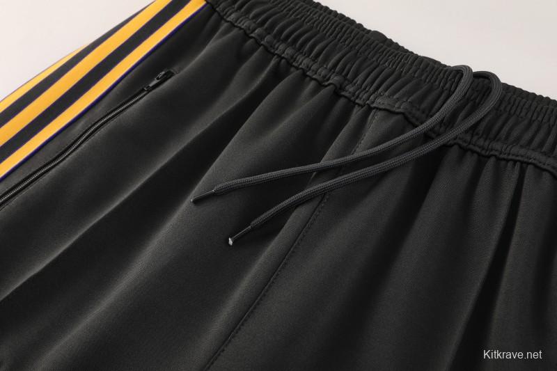 25/26 Manchester United 08 Dark Gray Half Zipper Jacket+Long Pants S-2XL