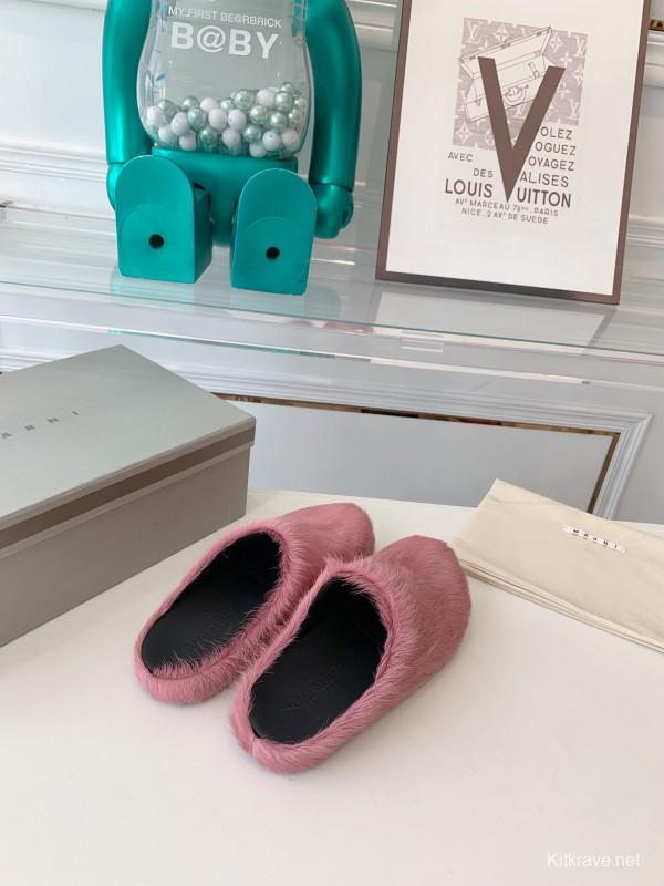 Marni 2025/SS Mule Shoes with Pony Hair - LY00
