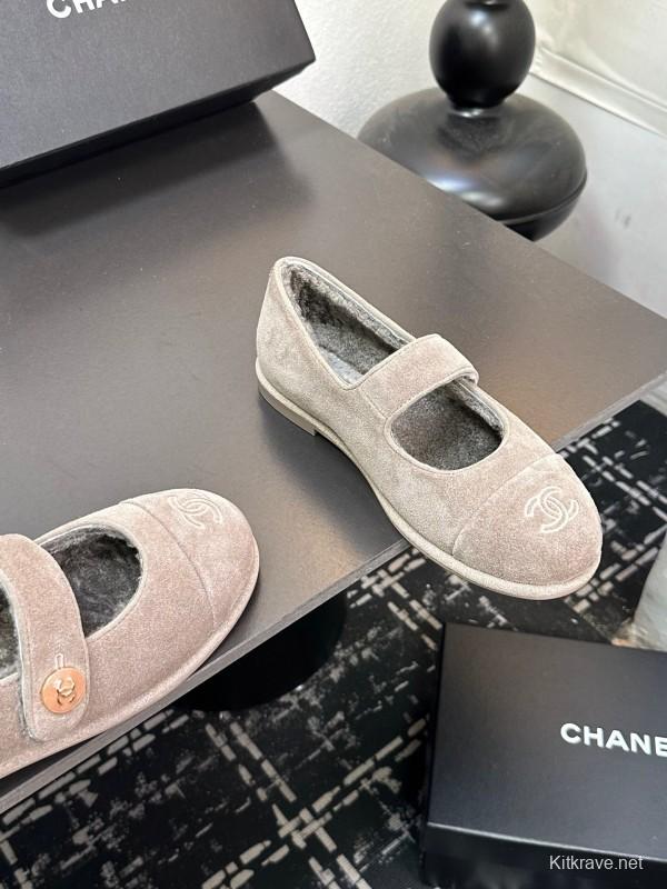 Chanel 2025/SS French Mary Jane Fur Shoes - AW25-MJ01