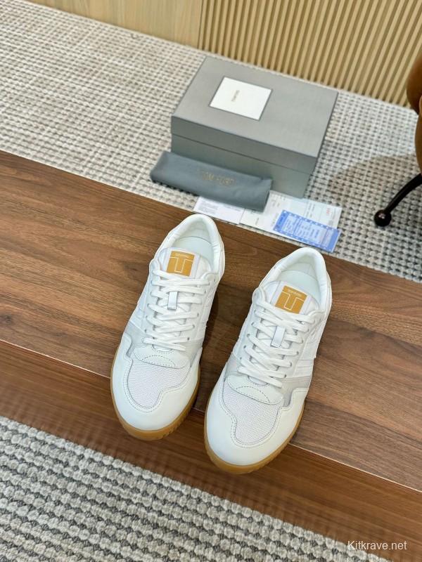 Tom Ford 2025 SS Casual Sneakers with Classic Color Blocking and Imported Leather Insole - AS00350
