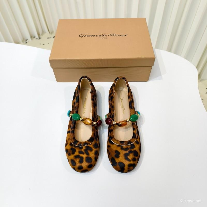 Gianvito Rossi Bohemian Style Turquoise Flat Ballet Shoes - LY00320