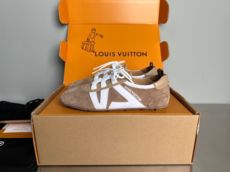 Lv Sneakerina 2025 SS Ballet Round Toe Lace-Up Low Top Lifestyle Casual Shoes - YC