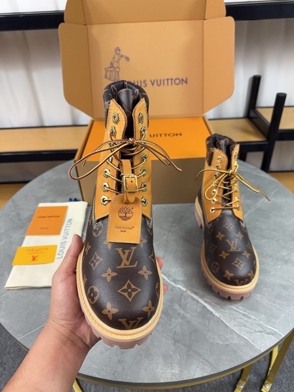 Timberland x LV Monogram Ankle Boots Waterproof Suede Leather - LY00380