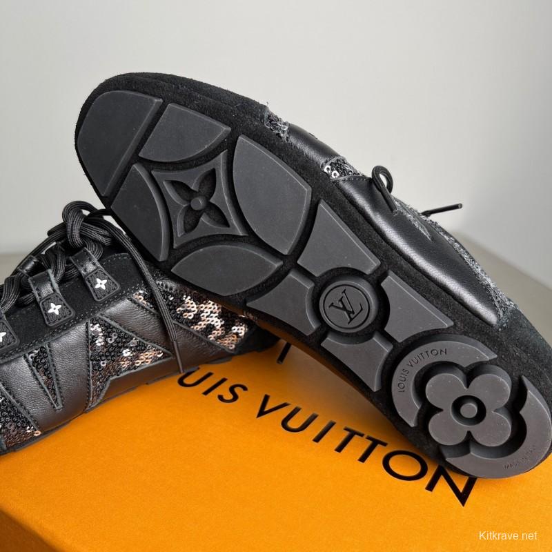 Lv Sneakerina 2025 SS Ballet Round Toe Lace-Up Low Top Lifestyle Casual Shoes - YC