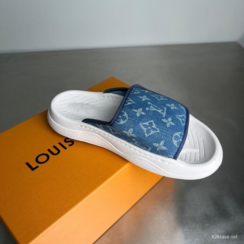Louis Vuitton Miami Mule Slip-On Sandals with Hook-and-Loop Fastener - YC