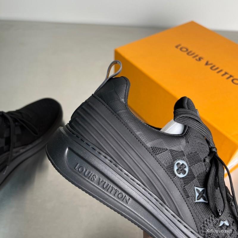 Louis Vuitton Beverly Hills Monogram Knit Sneakers with Imported IP Foam Sole - YC