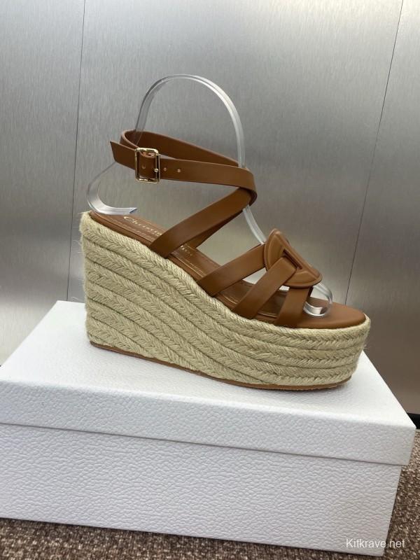 Dior D-Club Jelly Color Hollow Layered Cross Strap Platform High Heel Women's Shoes - KFY00290