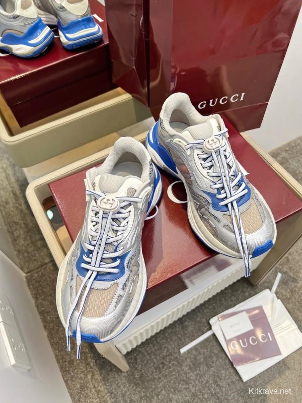 Gucci 2025/SS 2.0 Sneakers with Retro-Futuristic Design and Reflective Stripes - LY00460