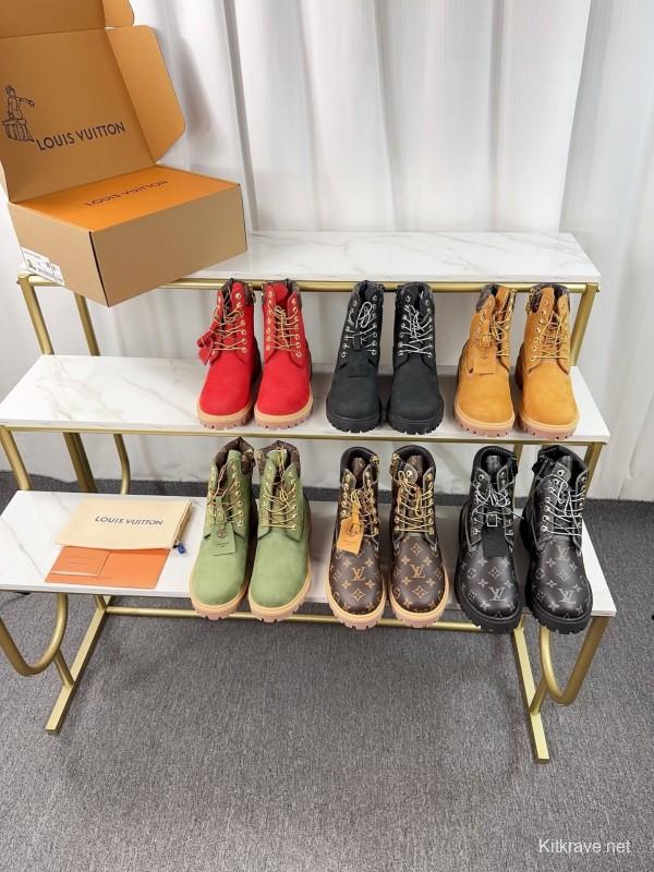 Timberland x LV Monogram Ankle Boots Waterproof Suede - LY00380