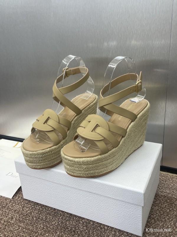 Dior D-Club Jelly Color Hollow Layered Cross Strap Platform High Heel Women's Shoes - KFY00290