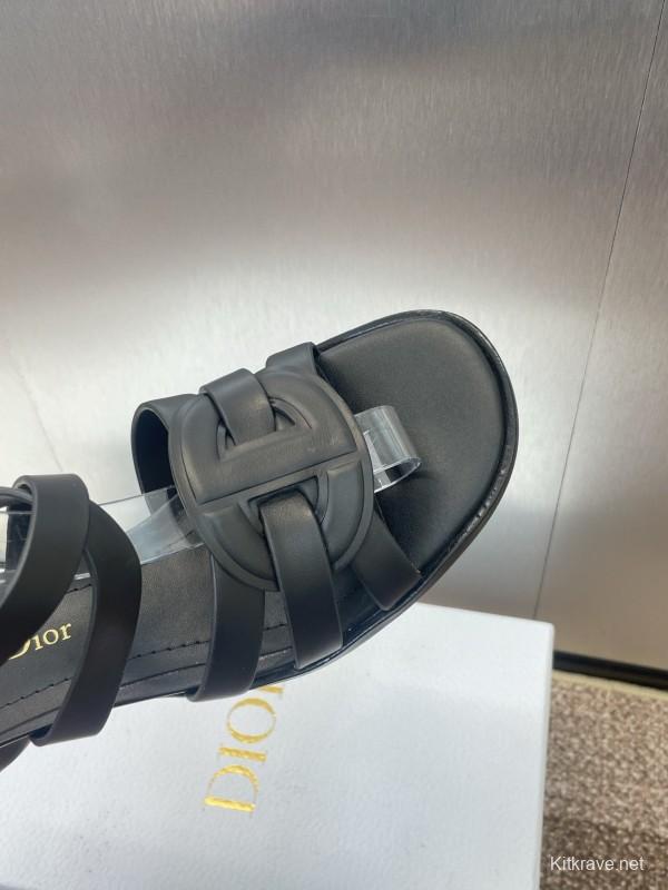 Dior D-Club Jelly Color Hollow Layered Cross Strap Mid Heel Women Shoes - KFY00290