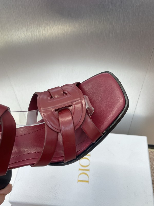 Dior D-Club Jelly Color Hollow Layered Cross Strap High Heel Women Shoes - KFY00290
