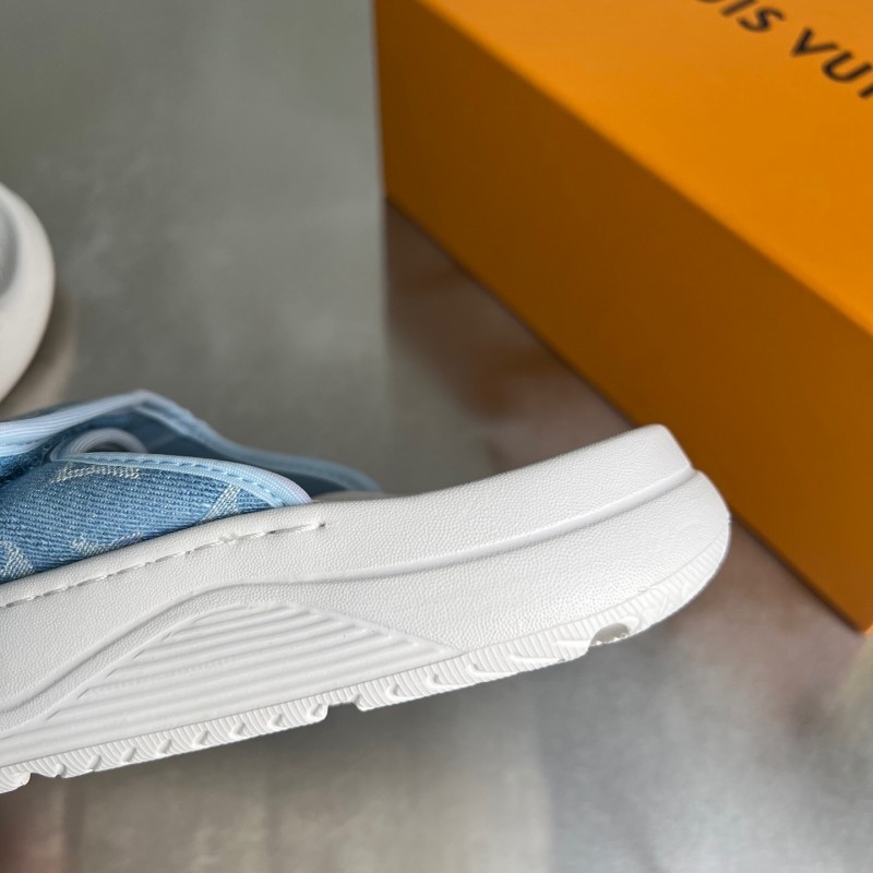 Louis Vuitton Miami Mule Slippers with Hook-and-Loop Strap - YC