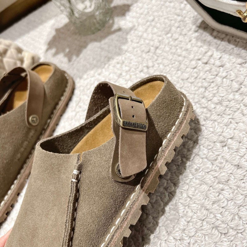 Birkenstock 2025 SS Two-Way Womens Sandals with Suede Leather and Retro Buckle - LY00240