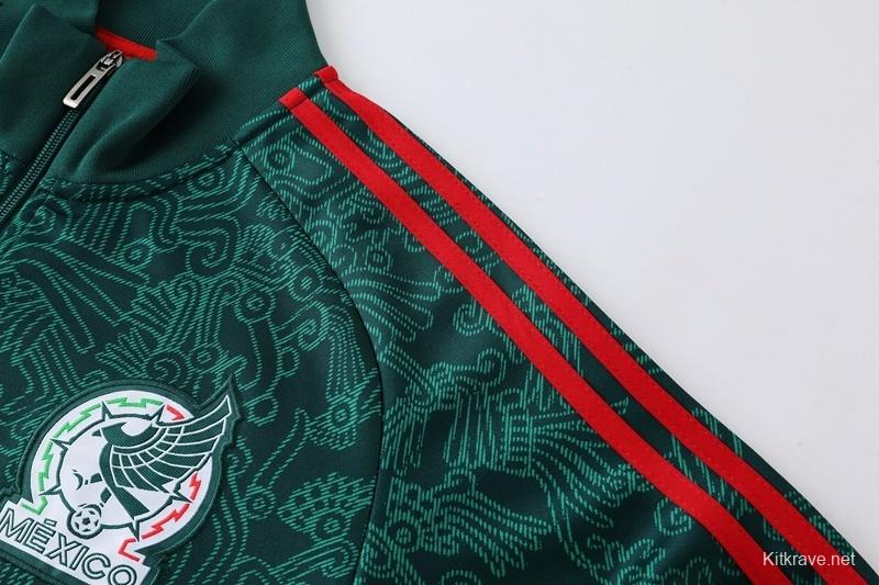 2025 Mexico Green Full Zipper Jacket+Long Pants