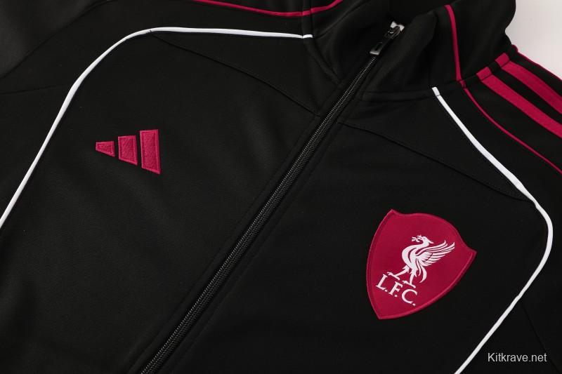 25/26 Liverpool FC Black  Full zipper Jacket Tracksuit+ long pants