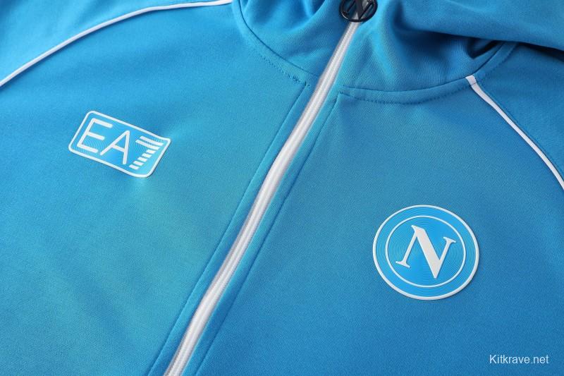 25/26  Napoli Sky Blue  Full zipper Jacket Tracksuit+ long pants
