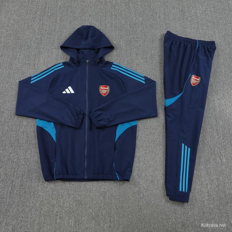 25/26 Arsenal Navy Blue Full zipper Jacket Tracksuit+ long pants
