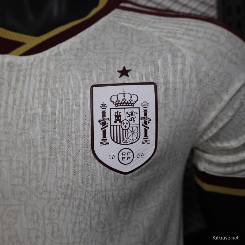 2026 Player Version  Spain Away Off-White Jersey