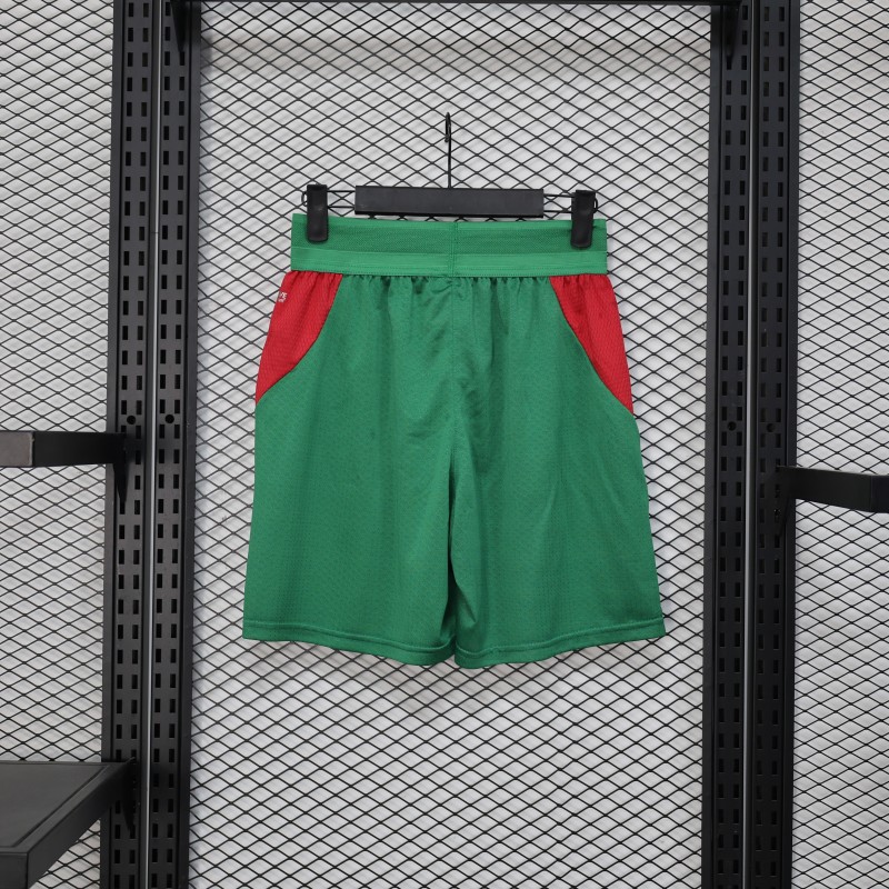 2026 Player Version Morocco Green with Red Side Panels Shorts