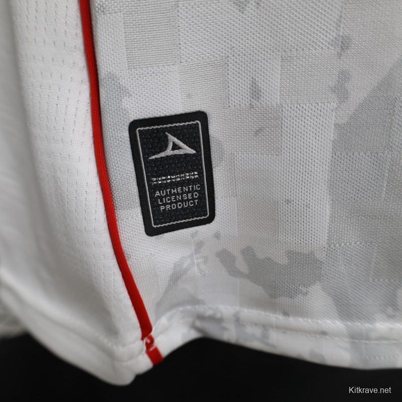 25/26 Player Version Cruz Azul White with Faint Grey Pattern Jersey