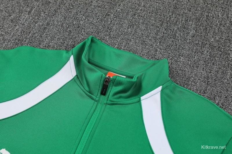 26/27 Senegal Green & White  Full Zipper Jacket Tracksuit + Long Pants