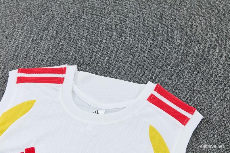 26/27 Colombia White Sleeveless Training Vest +Navy Blue Shorts Set