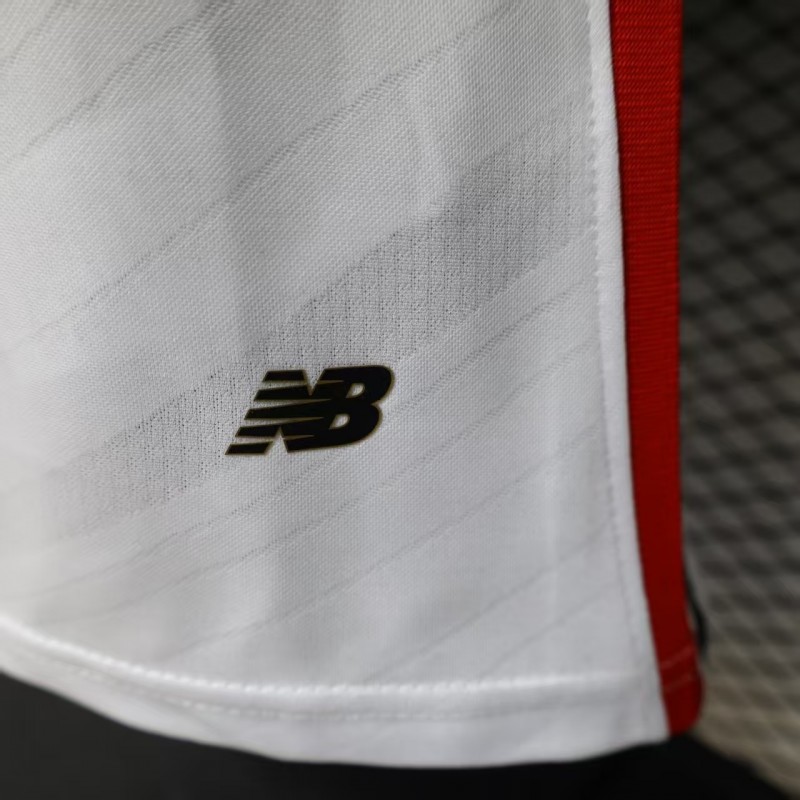 Player Version 26/27  São Paulo FC White with Red and Black Horizontal Stripes Jersey