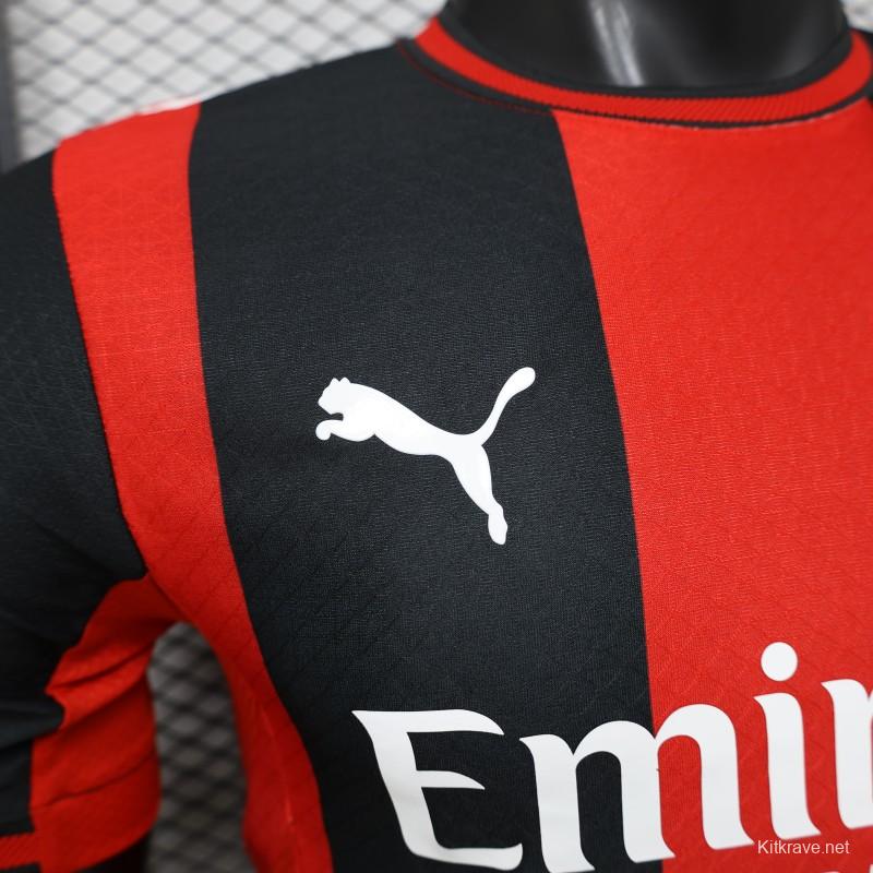 Player Version 26/27 AC Milan Red & Black Vertical Stripe Home Jersey