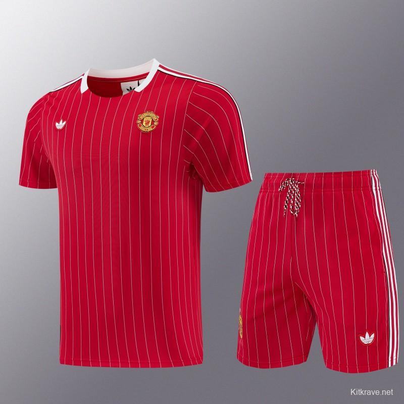 26/27  Manchester United Red Short Sleeve+Soccer Shorts