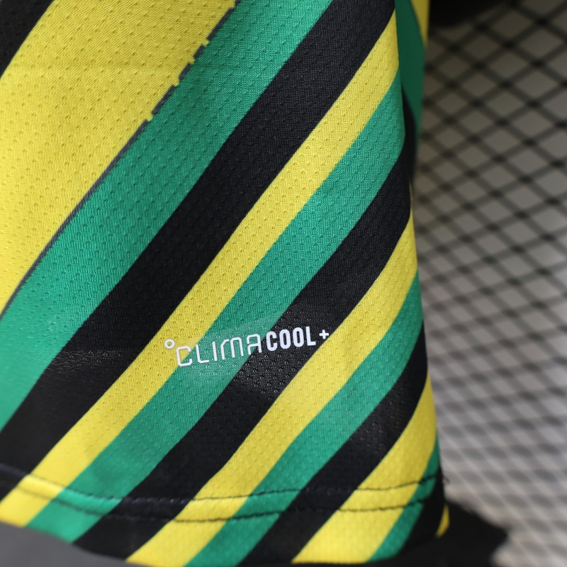 Player Version 2026 Jamaica x Adidas Originals Home Yellow Diagonal Stripe Jersey