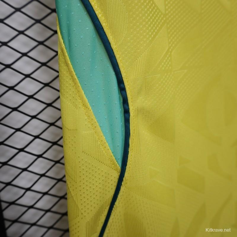 Player Version Women 2026  Brazil Yellow with Green Home Jersey