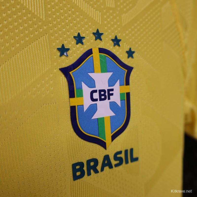 Player Version Women 2026  Brazil Yellow with Green Home Jersey