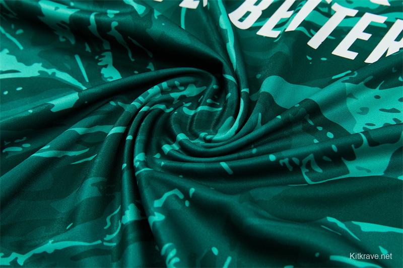 2026 Real Madrid Dark Green Camouflage  Half Zipper Jacket Tracksuit + Long Pants (Adidas)