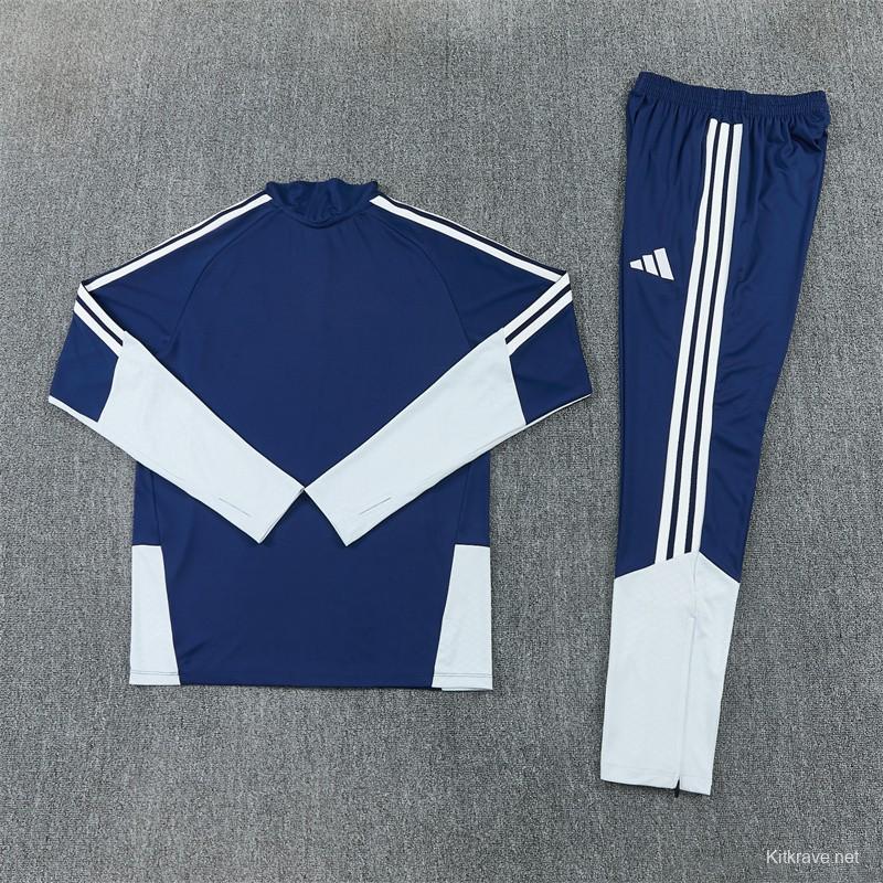26/27 Real Madrid Away Navy Blue Half Zipper Jacket Tracksuit + Long Pants