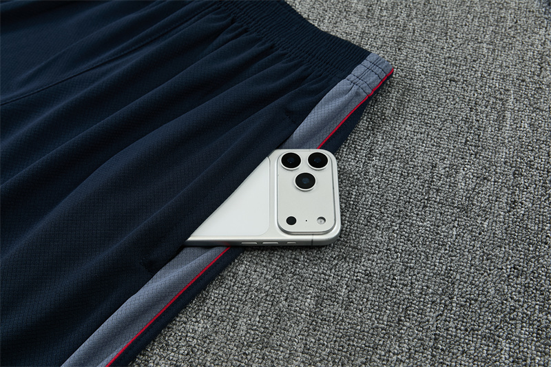 2026 England Grey Short Sleeve+ Navy Blue Soccer Shorts